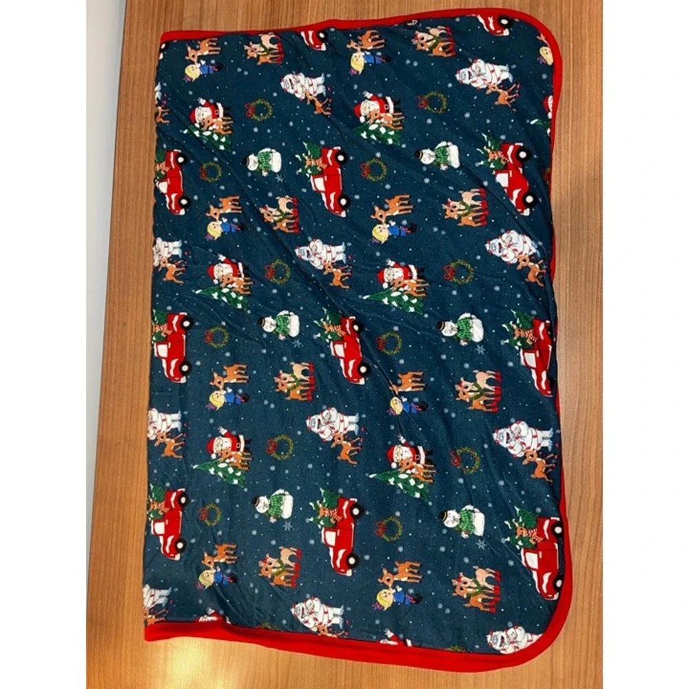 V17.‎ The Sleepy sloth Rudolph Red Nose Reindeer Mini Blanket GUC 26x36